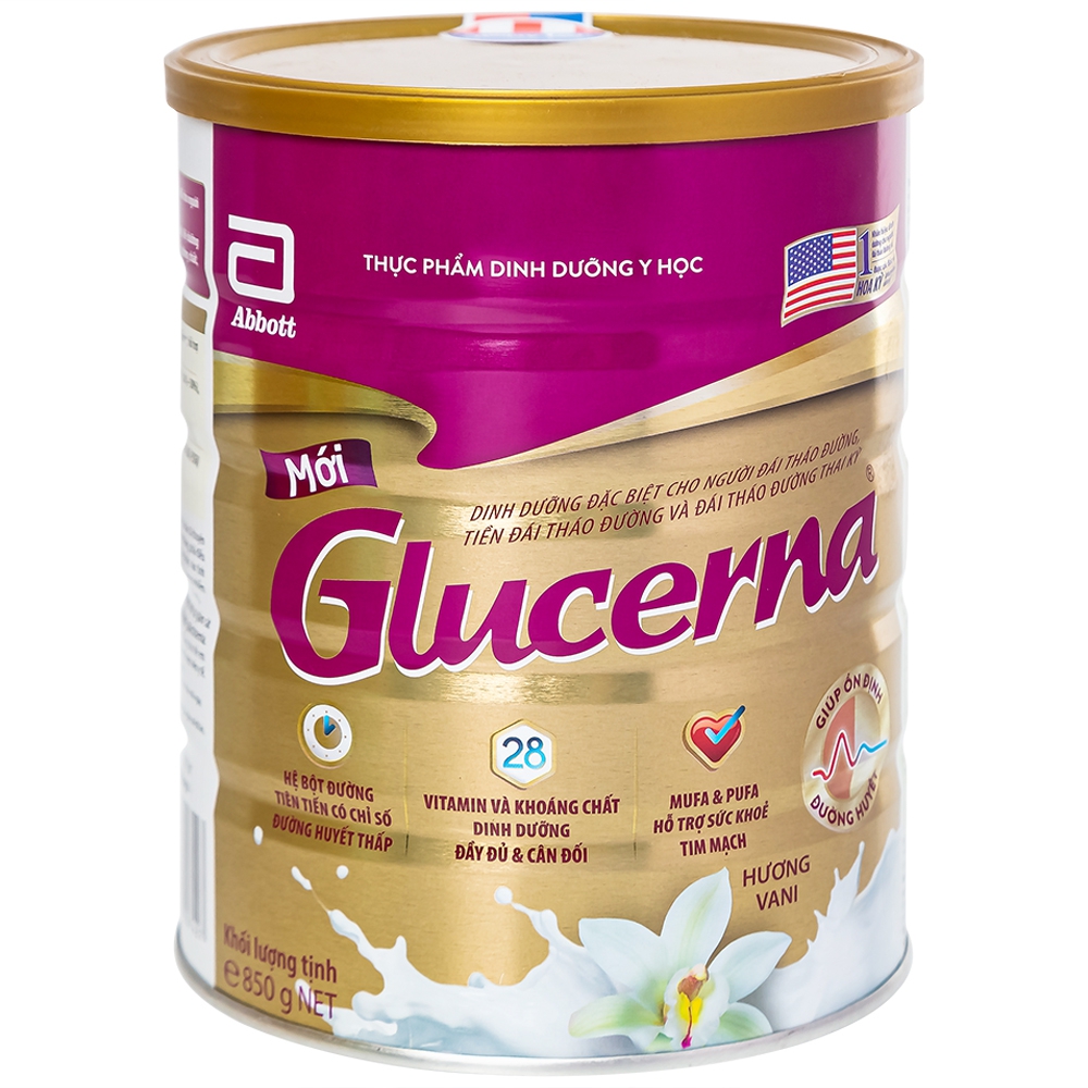 Sản phẩm Glucerna chính hãng có logo của Abbott