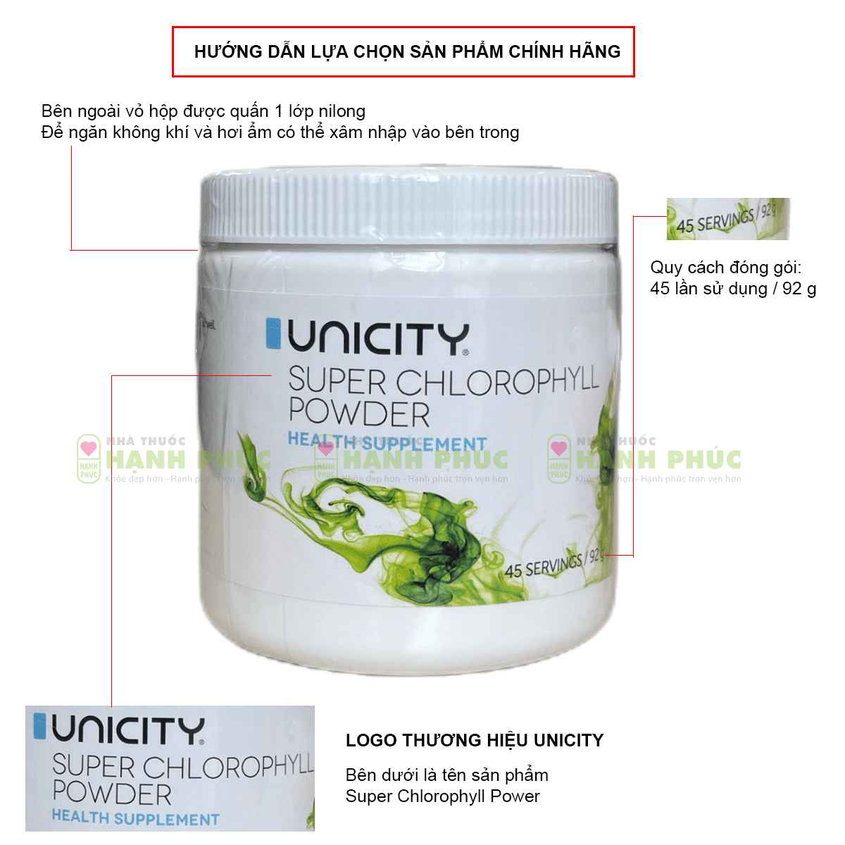 Hướng dẫn lựa chọn sản phẩm bột diệp lục Unicity Super Chlorophyll Powder chính hãng 