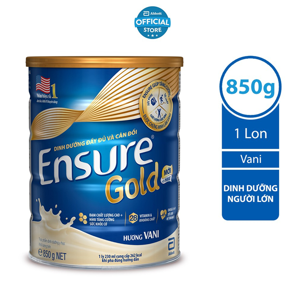 Thực phẩm dinh dưỡng y học Ensure Gold 850g